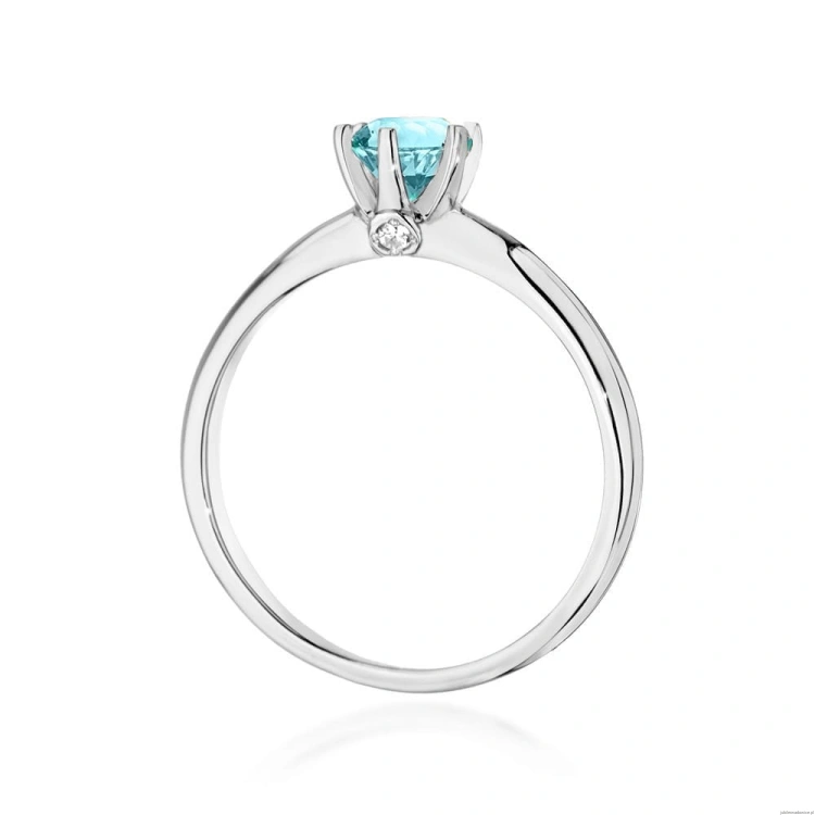 Pierścionek W557 Topaz 0,50ct białe złoto