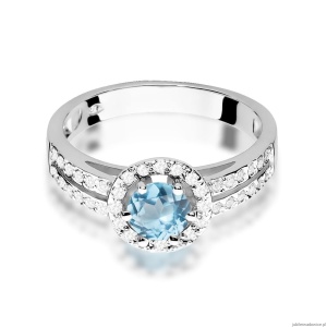 Pierścionek W087 Topaz 0,50ct białe złoto