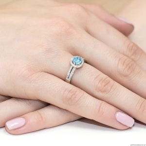 Pierścionek W087 Topaz 0,50ct białe złoto
