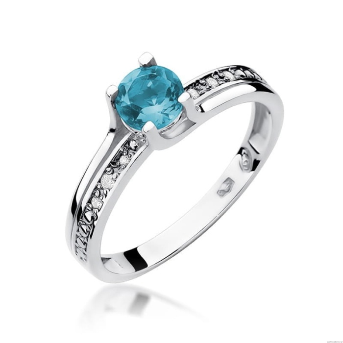 Pierścionek W106 Topaz 0,50ct białe złoto
