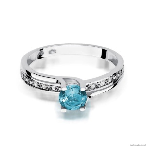 Pierścionek W106 Topaz 0,50ct białe złoto