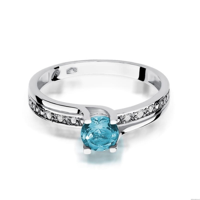 Pierścionek W106 Topaz 0,50ct białe złoto