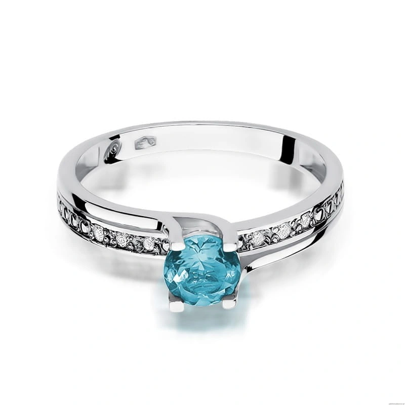 Pierścionek W106 Topaz 0,50ct białe złoto