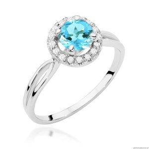 Pierścionek W538 Topaz 0,80ct białe złoto