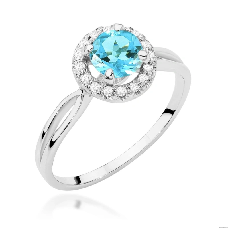 Pierścionek W538 Topaz 0,80ct białe złoto