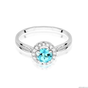 Pierścionek W538 Topaz 0,80ct białe złoto