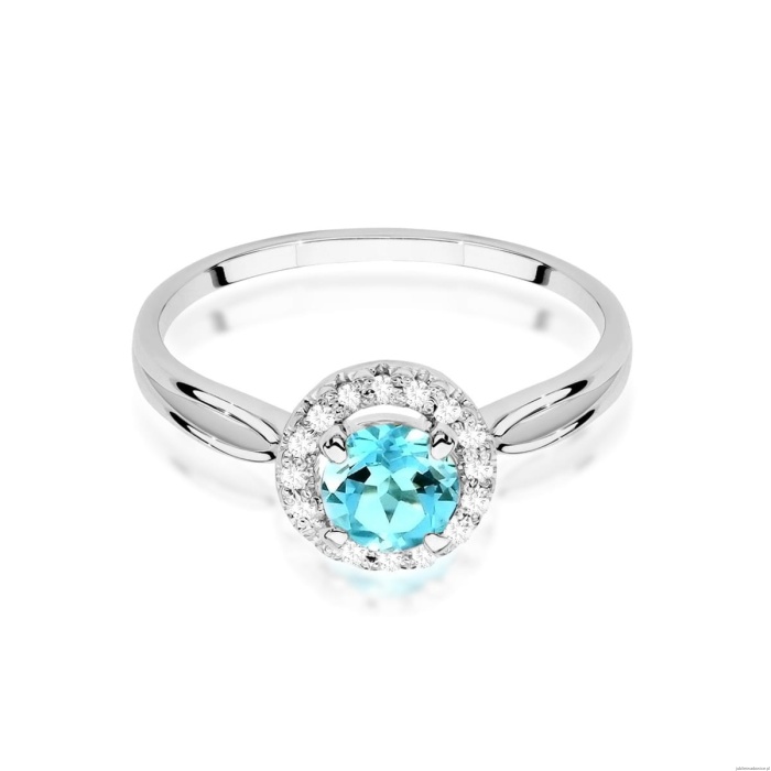 Pierścionek W538 Topaz 0,80ct białe złoto