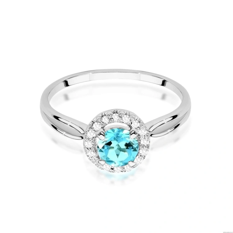 Pierścionek W538 Topaz 0,80ct białe złoto