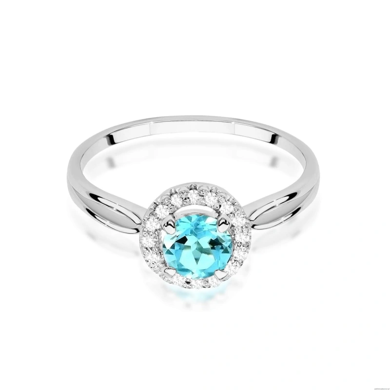 Pierścionek W538 Topaz 0,80ct białe złoto