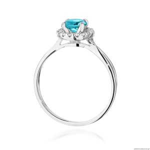 Pierścionek W538 Topaz 0,80ct białe złoto