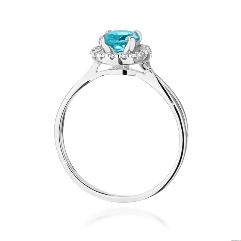 Pierścionek W538 Topaz 0,80ct białe złoto