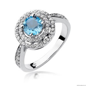 Pierścionek W274 Topaz 0,80ct białe złoto