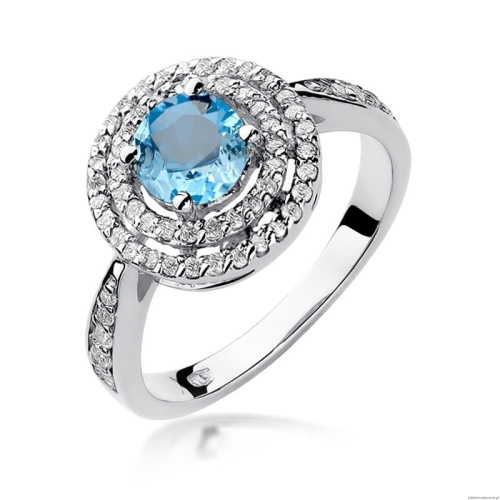 Pierścionek W274 Topaz 0,80ct białe złoto