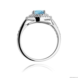 Pierścionek W274 Topaz 0,80ct białe złoto
