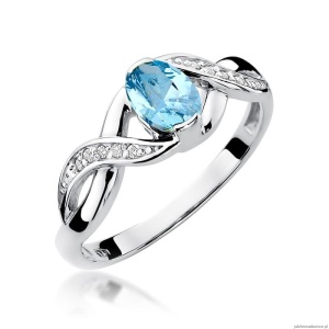 Pierścionek W028 Topaz 0,50ct białe złoto