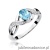 Pierścionek W028 Topaz 0,50ct białe złoto