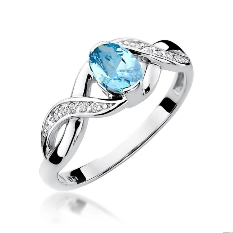 Pierścionek W028 Topaz 0,50ct białe złoto