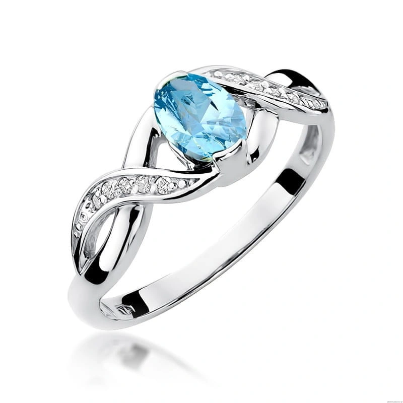 Pierścionek W028 Topaz 0,50ct białe złoto