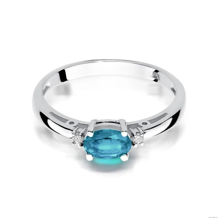 Pierścionek W006 Topaz 0,50ct białe złoto