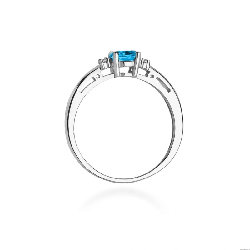 Pierścionek W006 Topaz 0,50ct białe złoto