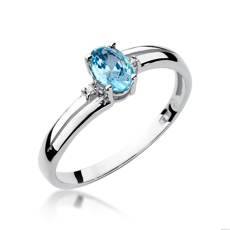 Pierścionek W068 Topaz 0,50ct białe złoto