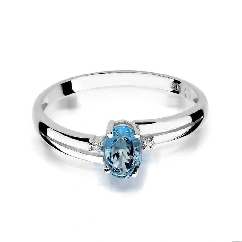 Pierścionek W068 Topaz 0,50ct białe złoto