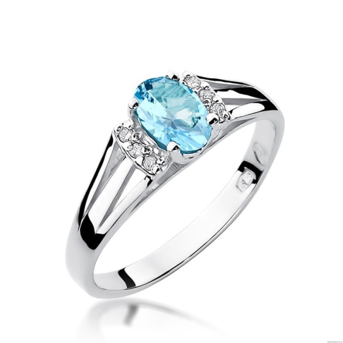 Pierścionek W005 Topaz 0,50ct białe złoto