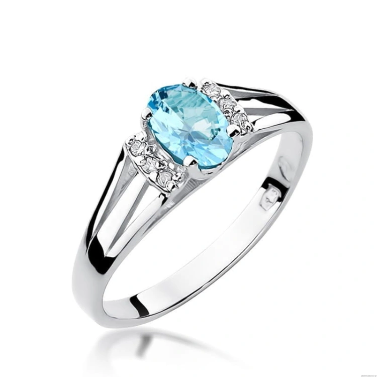 Pierścionek W005 Topaz 0,50ct białe złoto