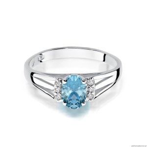 Pierścionek W005 Topaz 0,50ct białe złoto