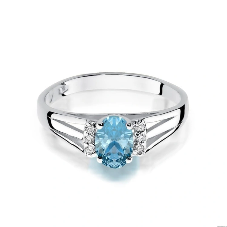 Pierścionek W005 Topaz 0,50ct białe złoto