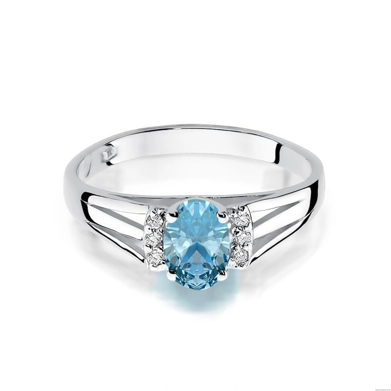 Pierścionek W005 Topaz 0,50ct białe złoto