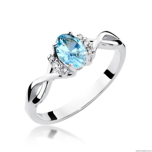 Pierścionek W019 Topaz 0,50ct białe złoto