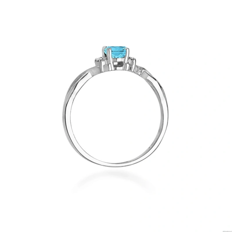 Pierścionek W019 Topaz 0,50ct białe złoto