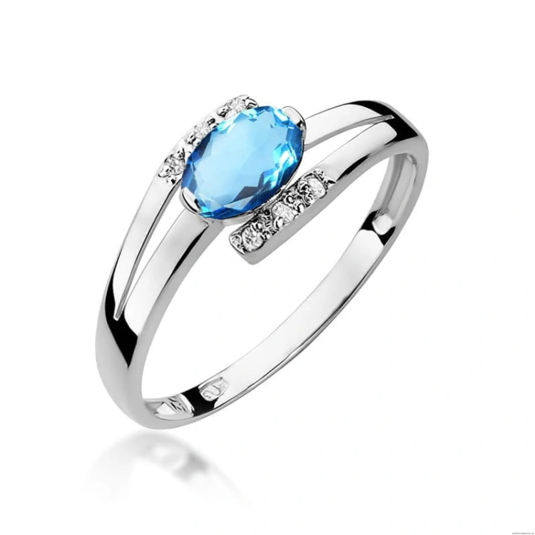 Pierścionek W119 Topaz 0,50ct białe złoto