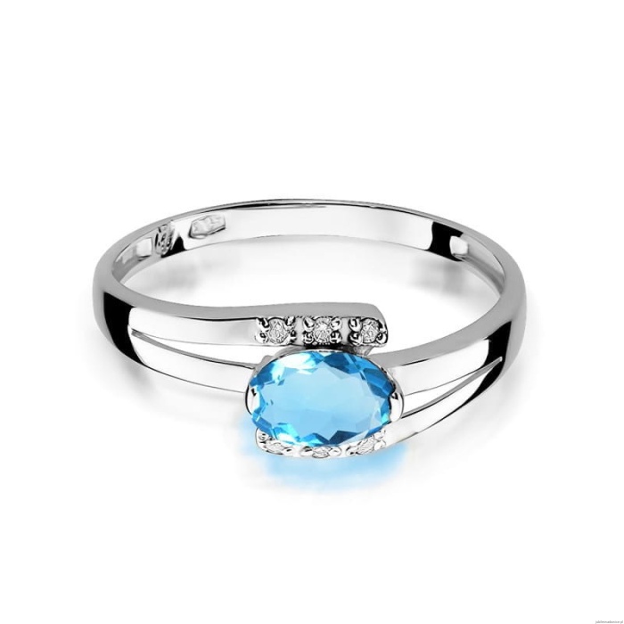 Pierścionek W119 Topaz 0,50ct białe złoto