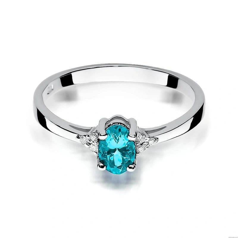 Pierścionek W301 Topaz 0,50ct białe złoto