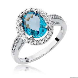 Pierścionek W080 Topaz 1,70ct białe złoto