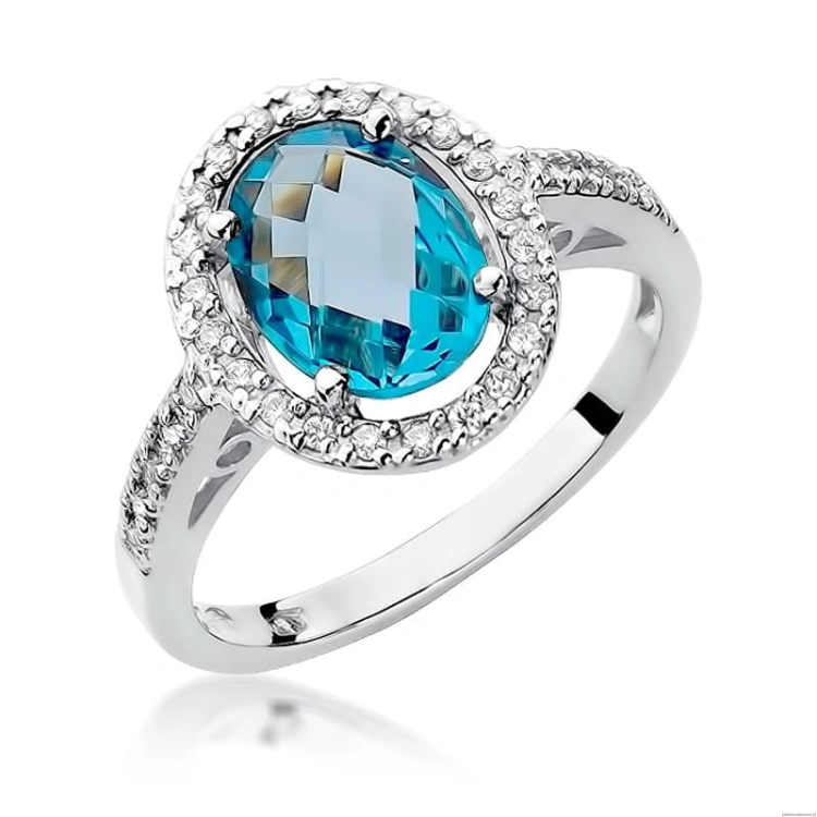 Pierścionek W080 Topaz 1,70ct białe złoto