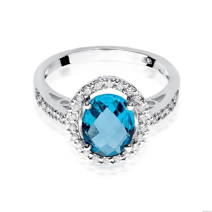 Pierścionek W080 Topaz 1,70ct białe złoto