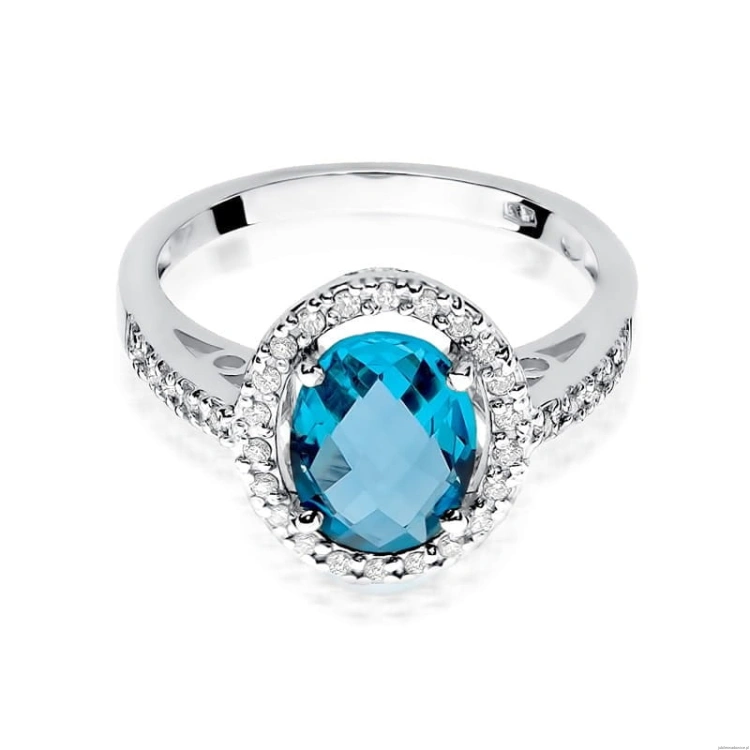 Pierścionek W080 Topaz 1,70ct białe złoto