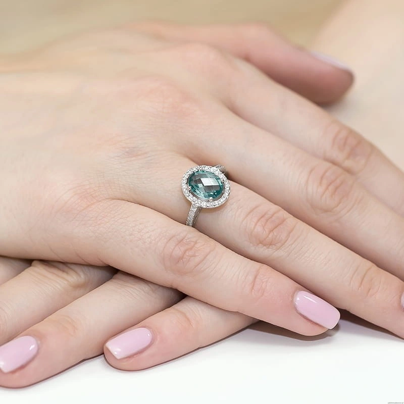 Pierścionek W080 Topaz 1,70ct białe złoto