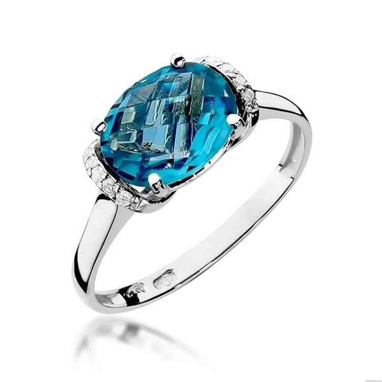 Pierścionek W148 Topaz 1,70ct białe złoto