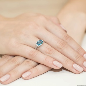 Pierścionek W148 Topaz 1,70ct białe złoto
