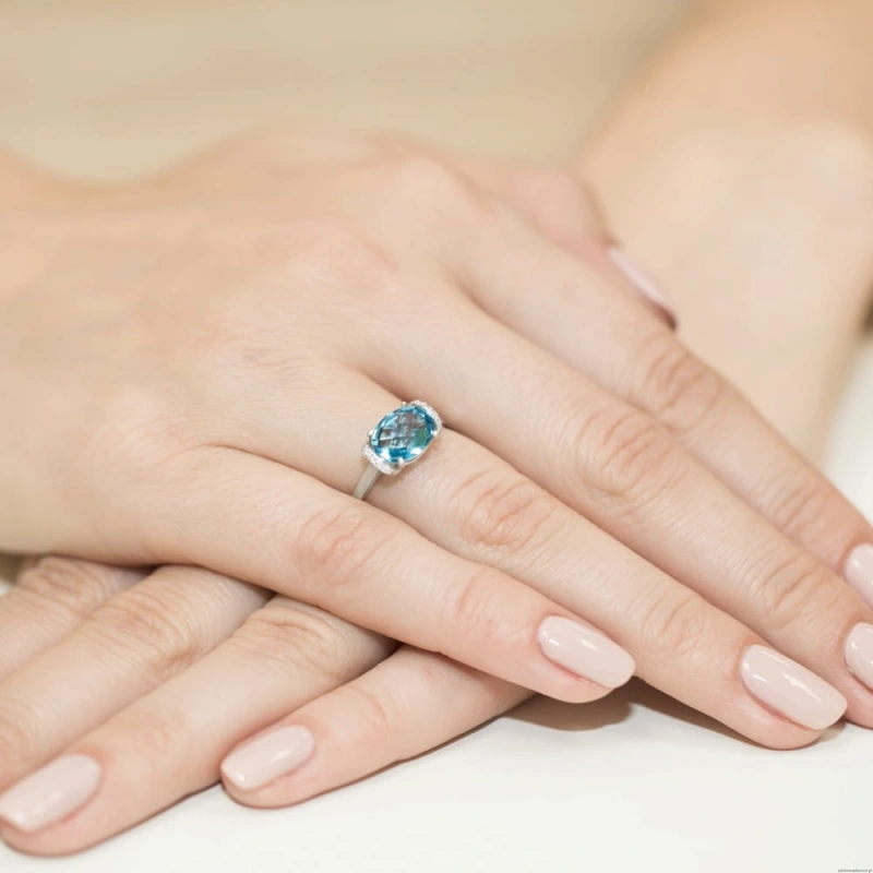 Pierścionek W148 Topaz 1,70ct białe złoto