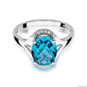 Pierścionek W150 Topaz 3,00ct białe złoto