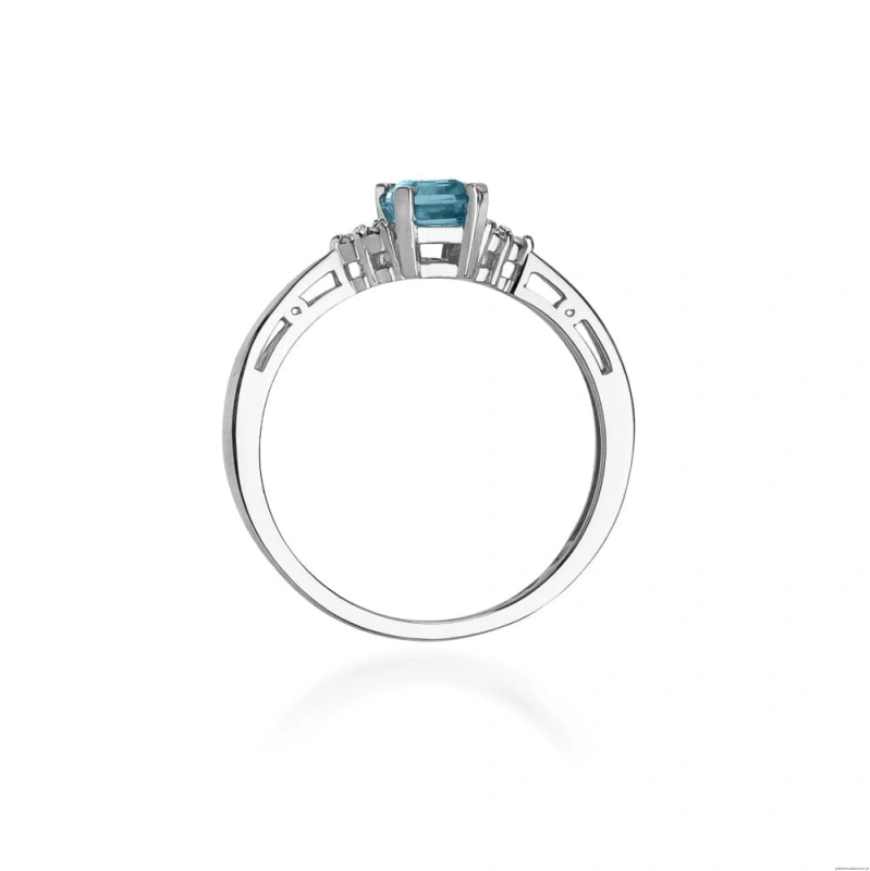 Pierścionek W002 Topaz 0,60ct białe złoto