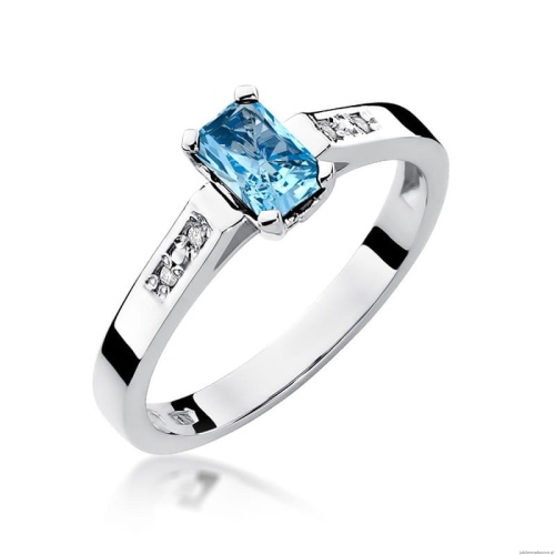 Pierścionek W078 Topaz 0,65ct białe złoto