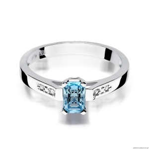 Pierścionek W078 Topaz 0,65ct białe złoto