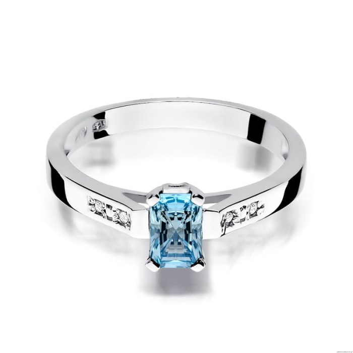 Pierścionek W078 Topaz 0,65ct białe złoto