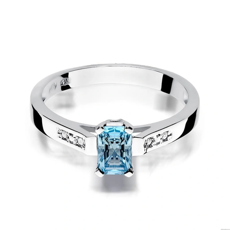 Pierścionek W078 Topaz 0,65ct białe złoto